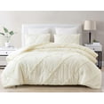 thumbnail image 1 of Chezmoi Collection Contemporary Ruffle Diamond Luxury 3 Piece Bedding Set, Queen, 1 of 8