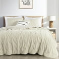 thumbnail image 1 of Chezmoi Collection Corduroy King Quilt Set Beige, 3-Piece Luxury Soft Cross Stitch Polyester Corduory Lightweight Bedspread, 1 Quilt 106 in x 94 in and 2 Pillow Shams 20 in x 36 in, 1 of 9