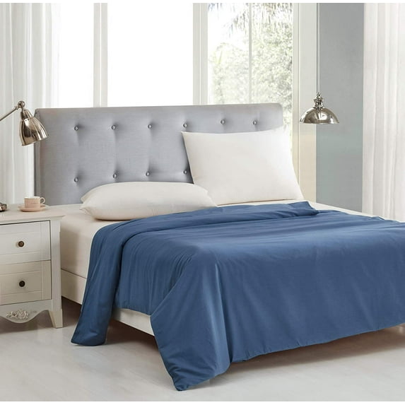 Chezmoi Collection Cotton Removable Duvet Cover for Weighted Blankets 41"x60", Riviera Blue