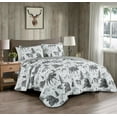 thumbnail image 1 of Chezmoi Collection Denver 3-Piece Southwestern Lodge Quilt Set Queen, White Black Gray Grizzly Bear Wolves Moose Pine Tree Mountain Printed Microfiber Lightweight Bedspread Set for All season, 1 of 9