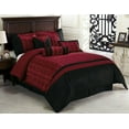 thumbnail image 1 of Chezmoi Collection Dynasty Black Red Jacquard 7-Piece Comforter Set, King Size, 1 of 5