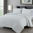 thumbnail image 1 of Chezmoi Collection Embossed Velvet Quilt Set King Size, Gray - Plush Lightweight Soft Octagon Stitched Velvet Bedding Set with 2 Pillow Shams for All Seasons with Washed Microfiber Reverse, 1 of 9