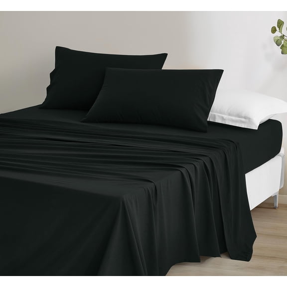 Chezmoi Collection Extra Soft Bed Sheets Set, Double Brushed Microfiber 14-Inches Deep Pockets, 3-Piece Sheet Set, Twin, Black