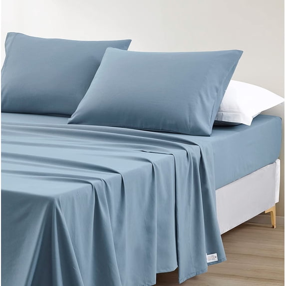 Chezmoi Collection Extra Soft Bed Sheets Set, Double Brushed Microfiber 14-Inches Deep Pockets, 3-Piece Sheet Set, Twin, Dusty Blue