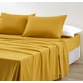 thumbnail image 1 of Chezmoi Collection Extra Soft Bed Sheets Set, Double Brushed Microfiber 14-Inches Deep Pockets, 4-Piece Sheet Set, California King, Mustard Yellow, 1 of 8