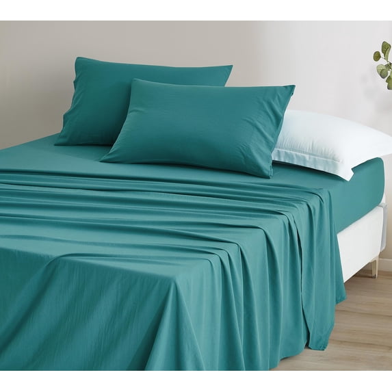 Chezmoi Collection Extra Soft Bed Sheets Set, Double Brushed Microfiber 14-Inches Deep Pockets, 4-Piece Sheet Set, California King, Teal