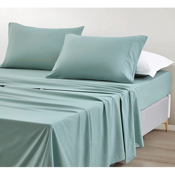 Chezmoi Collection Extra Soft Bed Sheets Set, Double Brushed Microfiber 14-Inches Deep Pockets, 4-Piece Sheet Set, Full, Aqua