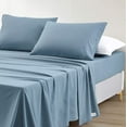 thumbnail image 1 of Chezmoi Collection Extra Soft Bed Sheets Set, Double Brushed Microfiber 14-Inches Deep Pockets, 4-Piece Sheet Set, King, Dusty Blue, 1 of 8