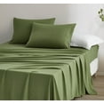thumbnail image 1 of Chezmoi Collection Extra Soft Bed Sheets Set, Double Brushed Microfiber 14-Inches Deep Pockets, 4-Piece Sheet Set, King, Olive Green, 1 of 8