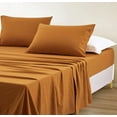 thumbnail image 1 of Chezmoi Collection Extra Soft Bed Sheets Set, Double Brushed Microfiber 14-Inches Deep Pockets, 5-Piece Sheet Set, Split King, Spice Orange, 1 of 8