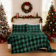 thumbnail image 1 of Chezmoi Collection Extra Soft Fleece Sheet Set California King, 4-Piece Microplush Non-Pilling Velvety Bed Sheet, Deep Pocket - Lightweight All Season Warmth, California King, Plaid Green, 1 of 9
