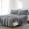 thumbnail image 1 of Chezmoi Collection Extra Soft Fleece Sheet Set California King, 4-Piece Microplush Non-Pilling Velvety Bed Sheet, Deep Pocket - Lightweight All Season Warmth, California King, Medium Gray, 1 of 9
