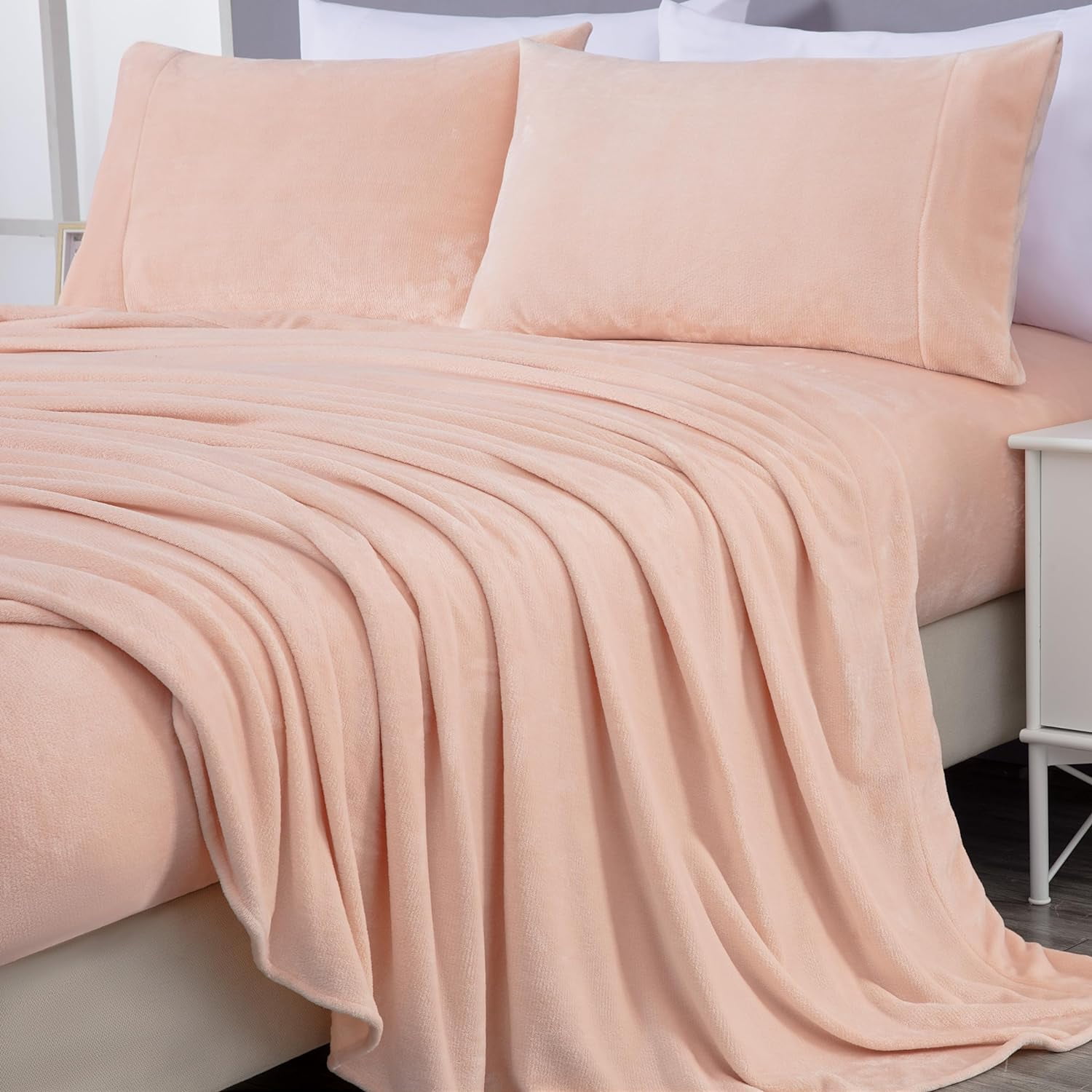 Chezmoi Collection Extra Soft Fleece Sheet Set Full, Microplush Non