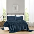 thumbnail image 1 of Chezmoi Collection Extra Soft Fleece Sheet Set King, 4-Piece Microplush Non-Pilling Velvety Bed Sheet, Deep Pocket - Lightweight All Season Warmth, King, Navy Blue, 1 of 9