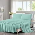 thumbnail image 1 of Chezmoi Collection Extra Soft Fleece Sheet Set Queen, 4-Piece Microplush Non-Pilling Velvety Bed Sheet, Deep Pocket - Lightweight All Season Warmth, Queen, Aqua, 1 of 9
