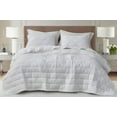 thumbnail image 1 of Chezmoi Collection George 3-Piece Jacquard Quilt Set King Size, White Textured Woven Lightweight Rectangle Quilted Bedspread for All Seasons (1 Quilt 108x96 inches, 2 Shams), 1 of 9