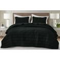 thumbnail image 1 of Chezmoi Collection George 3-Piece Jacquard Quilt Set Queen Size, Black Textured Woven Lightweight Rectangle Quilted Bedspread for All Seasons (1 Quilt 92x96 inches, 2 Shams), 1 of 9