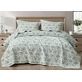 Chezmoi Collection Gigi 3Piece Printed Floral Cotton Quilt Set King