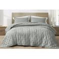 thumbnail image 1 of Chezmoi Collection Glen 3-Piece Crescent Stitched Quilt Set, King Size, Light Gray, Rayon Derived from Bamboo & Polyester Blended, Soft Breathable Cooling Bedspread for Hot Sleepers, 1 of 9