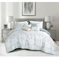 thumbnail image 1 of Chezmoi Collection Heather 7-Piece Floral Comforter Set King Size, Gray/White, Soft Jacquard Textured Lightweight Bedding for All Season (1 Comforter, 2 Pillow Shams, 4 Decorative Cushion), 1 of 9