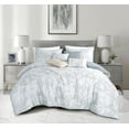 thumbnail image 1 of Chezmoi Collection Heather 7-Piece Floral Comforter Set Queen Size, Gray/White, Soft Jacquard Textured Lightweight Bedding for All Season (1 Comforter, 2 Pillow Shams, 4 Decorative Cushion), 1 of 9