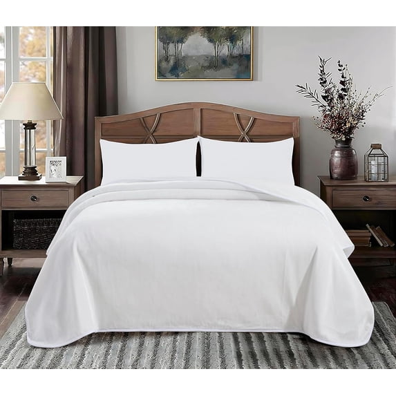 Chezmoi Collection Heavy Thick Korean Style Faux Mink Blanket Single Ply 9 Lbs, 750GSM Silky Soft Plush Raschel Mink Blanket, 85" x 95" Asia King Size, Solid White