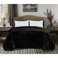 thumbnail image 1 of Chezmoi Collection Heavy Thick Korean Style Faux Mink Blanket Single Ply 9 Lbs, 750GSM Silky Soft Plush Raschel Mink Blanket, 85" x 95" Asia King Size, Solid Black, 1 of 9