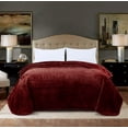 thumbnail image 1 of Chezmoi Collection Heavy Thick Korean Style Faux Mink Blanket Single Ply 9 Lbs, 750GSM Silky Soft Plush Raschel Mink Blanket, 92" x 106" US King Size, Solid Burgundy, 1 of 9