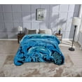 thumbnail image 1 of Chezmoi Collection Heavy Thick Korean Style Faux Mink Blanket Single Ply 9 Lbs, Reversible 750GSM Thick Silky Soft Plush Raschel Mink Blanket, 85" x 95" Asia King Size, Dolphins, 1 of 9