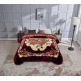 thumbnail image 1 of Chezmoi Collection Heavy Thick Korean Style Faux Mink Blanket Single Ply 9 Lbs, Reversible 750GSM Thick Silky Soft Plush Raschel Mink Blanket, 85" x 95" Asia King Size, Red Rose, 1 of 9