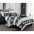 thumbnail image 1 of Chezmoi Collection Indie 7-Piece Southwestern Aztec Comforter Set, Black White Geometric Symbols Printed Washed Microfiber Bedding, King, 1 of 9