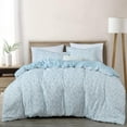thumbnail image 1 of Chezmoi Collection Ivy Floral Medallion Comforter Set Queen Size, 3-Piece Blue/White Floral Printed Lightweight Bedding Comforter Set for All Seasons, 1 of 9