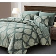thumbnail image 1 of Chezmoi Collection Juliette 7-Piece Bed in a Bag Comforter Set California King - Luxury Medallion Jacquard Comforter Set with Sheets for All Seasons, Gray Green Smoke, 1 of 9