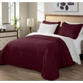thumbnail image 1 of Chezmoi Collection Kingston King Size Bedspread Set, 3-Piece Burgundy Oversized Quilted Microfiber Lightweight Bedspread Coverlet (118"x106"), 1 of 9