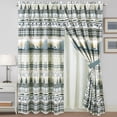 thumbnail image 1 of Chezmoi Collection Lake 4-Piece Northwest Cabin Lodge Window Curtain Set with Sheer Backing - Multicolor Pine Tree Fish Deer Explorer Mountain Printed Microfiber, 120 inch x 84 inch, 1 of 9
