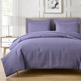 thumbnail image 1 of Chezmoi Collection Liam 7-Piece Dusty Purple Bed in a Bag Queen Comforter Set with Sheets Medallion Embossed Bedding Set, 1 of 9