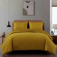 thumbnail image 1 of Chezmoi Collection Liam 7-Piece Mustard Yellow Bed in a Bag Queen Comforter Set with Sheets Medallion Embossed Bedding Set, 1 of 9