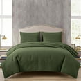 thumbnail image 1 of Chezmoi Collection Liam 7-Piece Olive Green Bed in a Bag Queen Comforter Set with Sheets Medallion Embossed Bedding Set, 1 of 9