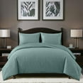 thumbnail image 1 of Chezmoi Collection Liam 7-Piece Spa Blue Bed in a Bag Queen Comforter Set with Sheets Medallion Embossed Bedding Set, 1 of 9