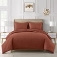 thumbnail image 1 of Chezmoi Collection Liam 7-Piece Terracotta Bed in a Bag King Comforter Set with Sheets Medallion Embossed Bedding Set, 1 of 8
