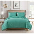 thumbnail image 1 of Chezmoi Collection Liam 7-Piece Turquoise Bed in a Bag King Comforter Set with Sheets Medallion Embossed Bedding Set, 1 of 9