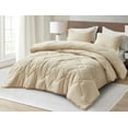 thumbnail image 1 of Chezmoi Collection Logan Light Sand Comforter Set King Size 3-Piece Lightweight Soft Stone-Washed Microfiber Bedding Set for All Season (1 Comforter 104x92, 2 Shams), 1 of 9