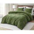 thumbnail image 1 of Chezmoi Collection Logan Olive Green Comforter Set Queen Size 3-Piece Lightweight Soft Stone-Washed Microfiber Bedding Set for All Season (1 Comforter 90x92, 2 Shams), 1 of 9