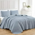 thumbnail image 1 of Chezmoi Collection Luca 3-Piece Oversized Bedspread Set, King Size, Cool Gray, Summer Quilt Lightweight Microfiber Bedspread 118 x 106, Floral Medallion Pattern Coverlet for All Season, 1 of 9
