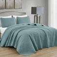 thumbnail image 1 of Chezmoi Collection Luca 3-Piece Oversized Bedspread Set, King Size, Spa Blue, Summer Quilt Lightweight Microfiber Bedspread 118 x 106, Floral Medallion Pattern Coverlet for All Season, 1 of 9