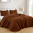 thumbnail image 1 of Chezmoi Collection Luca 3-Piece Oversized Bedspread Set, King Size, Umber, Summer Quilt Lightweight Microfiber Bedspread 118 x 106, Floral Medallion Pattern Coverlet for All Season, 1 of 9