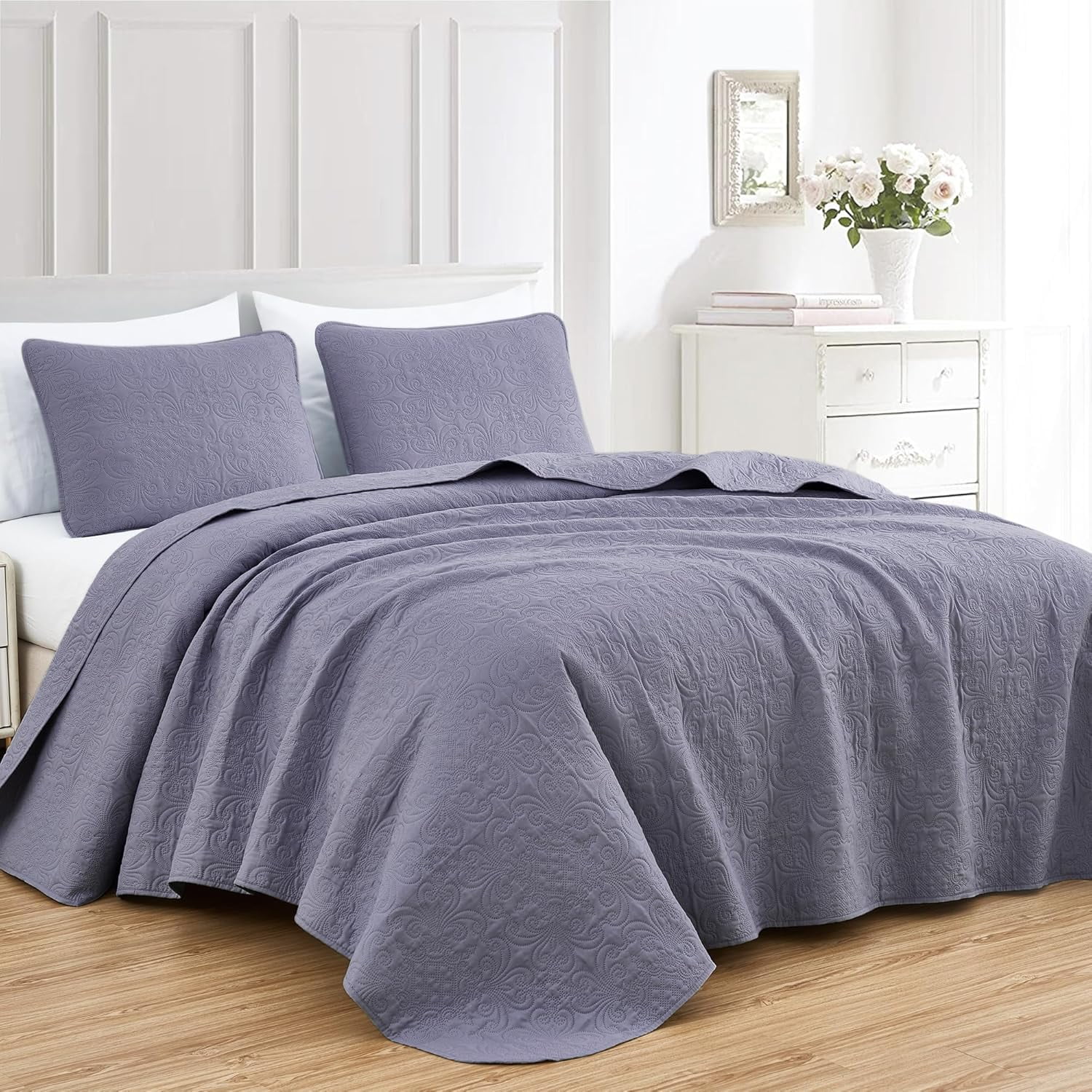 Chezmoi Collection Luca - Set copripiumino king size, 3 pezzi, color