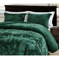 thumbnail image 1 of Chezmoi Collection Lux 3-Piece Forest Green Velvet Comforter Set Queen Size, All Season Lush Plush Velvet Bedding Set with Soft Washed Microfiber Reverse, 1 of 9