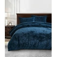 thumbnail image 1 of Chezmoi Collection Lux 3-Piece Navy Blue Velvet Comforter Set Queen Size, All Season Lush Plush Velvet Bedding Set with Soft Washed Microfiber Reverse, 1 of 9