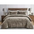 thumbnail image 1 of Chezmoi Collection Lux 3-Piece Taupe Shimmer Velvet Bedding Set Full Size Lush Plush Velvet Comforter Set With Soft Brushed Microfiber Reverse, 1 of 9